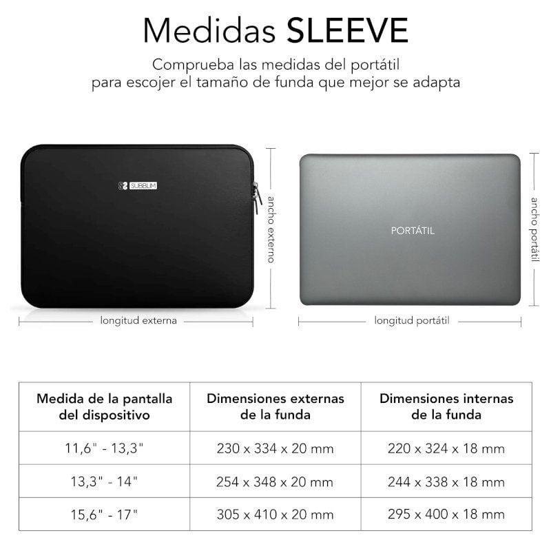 Bolsa para Portátil Subblim Business Bolsa para Portátil em Neopreno 13,3"-14" / Preto