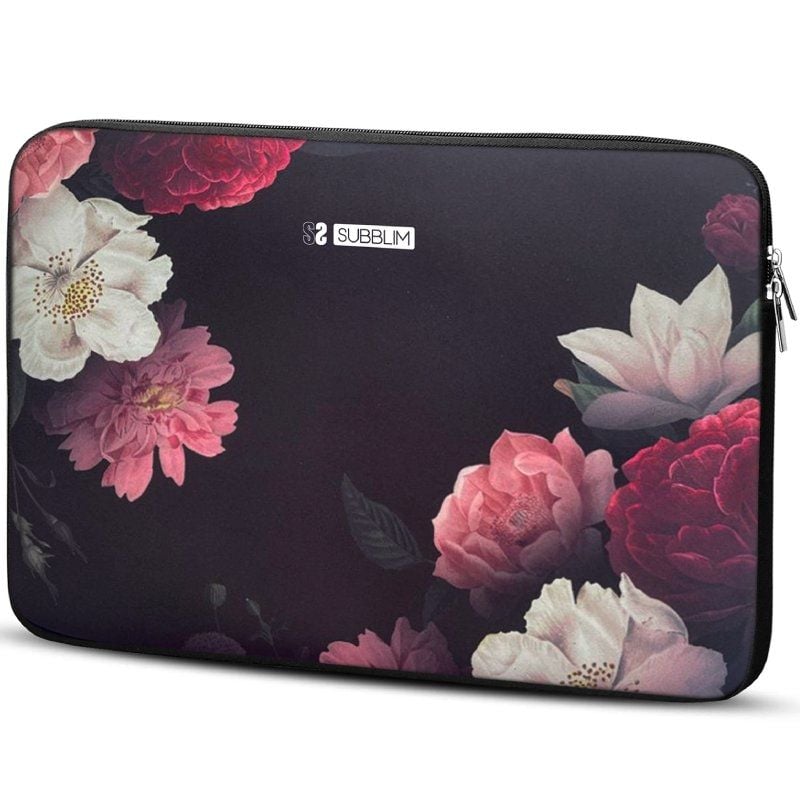 Bolsa Subblim Trendy Sleeve Neo Flowers para Computadores Portáteis Até 15,6