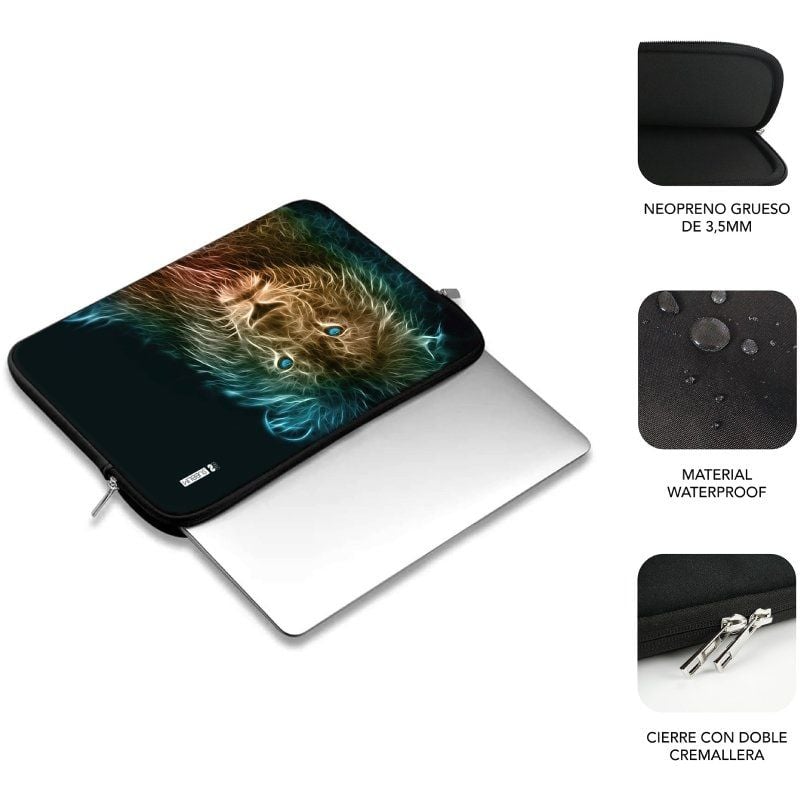 Bolsa Subblim Trendy Sleeve Neo Lion para Computadores Portáteis Até 14".