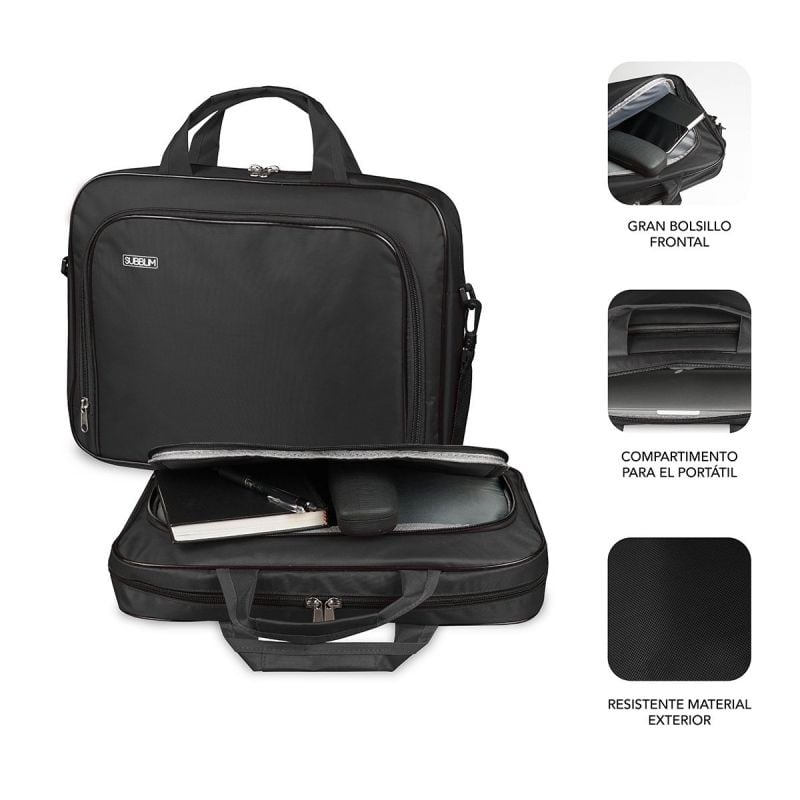 Pasta Subblim Oxford para Computadores Portáteis Até 16" / Preto