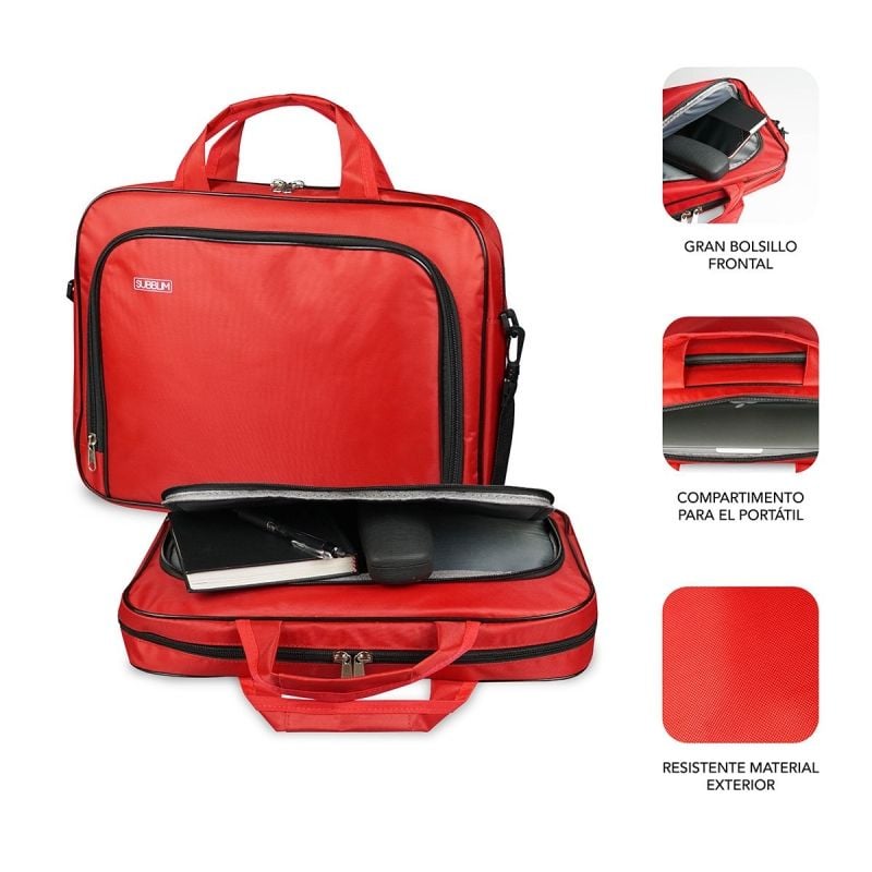 Pasta Subblim Oxford para Computadores Portáteis Até 16" / Vermelho