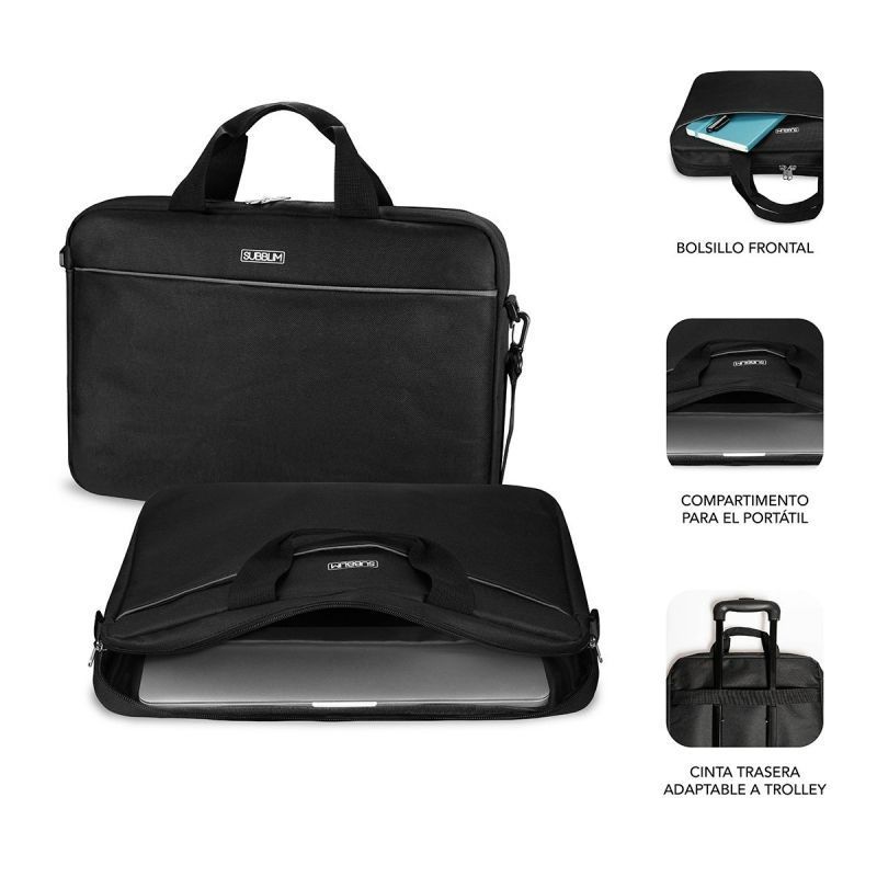 Pasta + Rato Subblim Select Pack para Portáteis Até 15,6" / Alça para Trolley / Preto