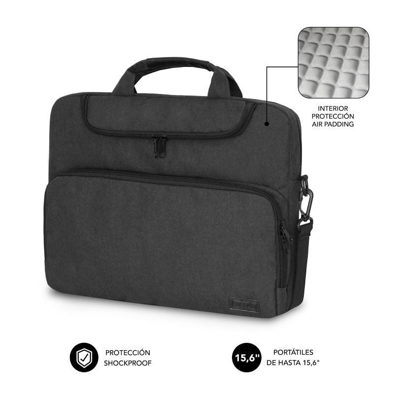 Estojo para Portátil Subblim Air Padding para Computadores Portáteis Até 15,6" / Cinzento Escuro