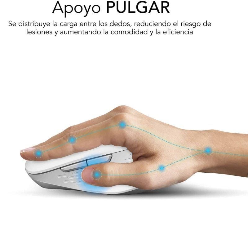 Rato Ergonómico sem Fios Bluetooth / 2.4ghz Subblim Curve Ergo Dual Battery / Bateria Recarregável…