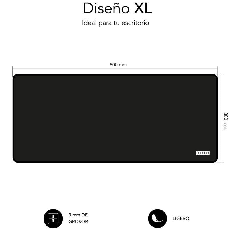 Conjunto de Rato e Tapete de Rato sem Fios Subblim Harmony Preto / Até 1200 DPI