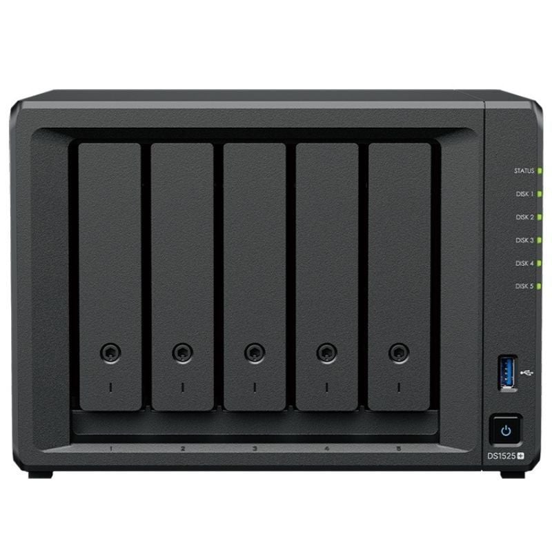 Synology Diskstation Ds1525+ NAS / 5 Compartimentos 3,5"- 2,5" / 8GB DDR4 / Formato de Torre