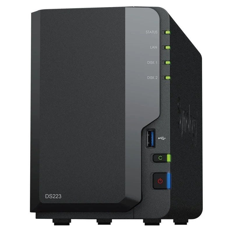 Synology Diskstation DS223 NAS / 2 Compartimentos 3,5"- 2,5" / 2GB DDR4 / Formato de Torre