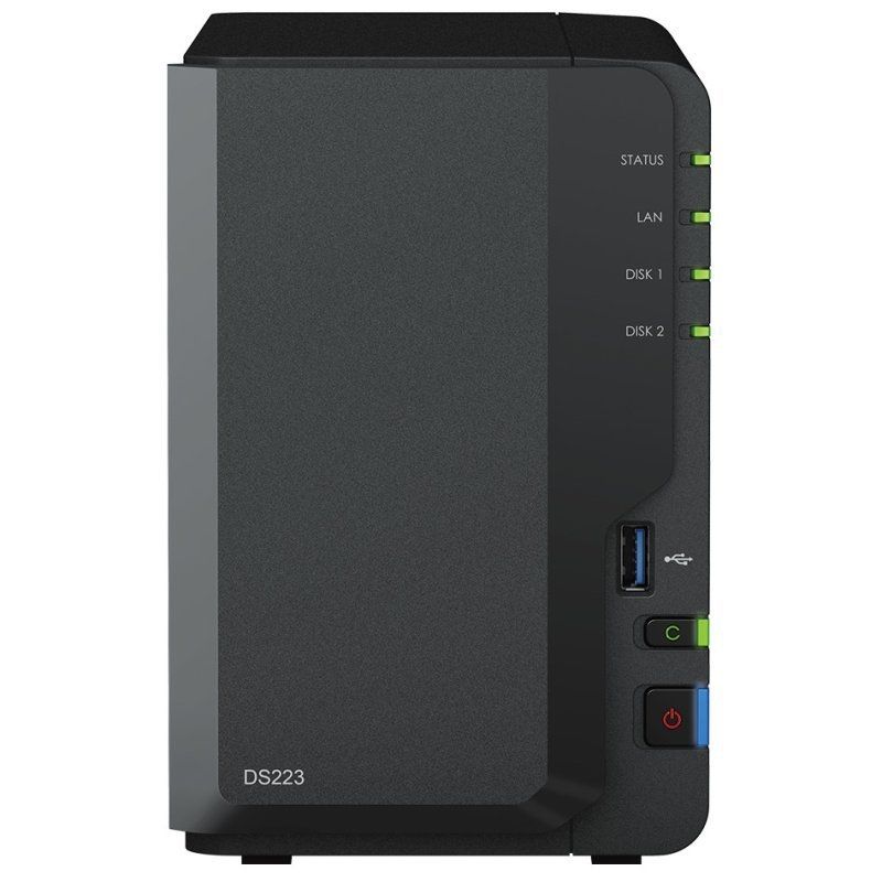 Synology Diskstation DS223 NAS / 2 Compartimentos 3,5"- 2,5" / 2GB DDR4 / Formato de Torre