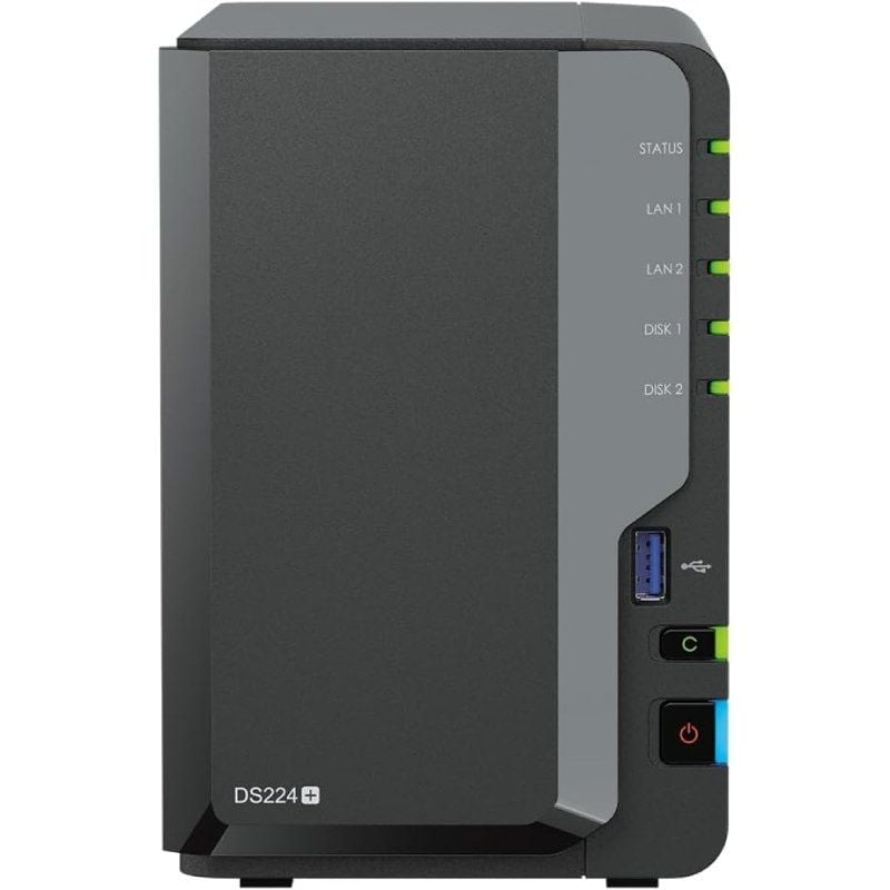 Synology Diskstation Ds224+ NAS / 2 Compartimentos 3,5"- 2,5" / 2GB DDR4 / Formato de Torre