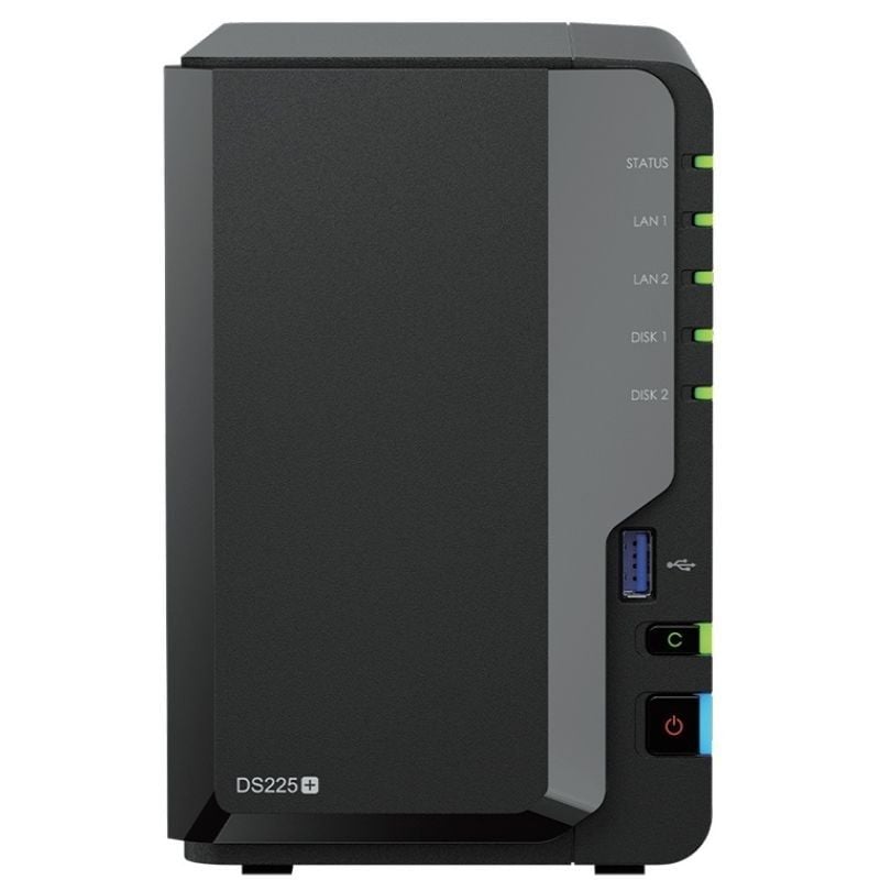 Synology Diskstation Ds225+ NAS / 2 Compartimentos 3,5"- 2,5" / 2GB DDR4 / Formato de Torre