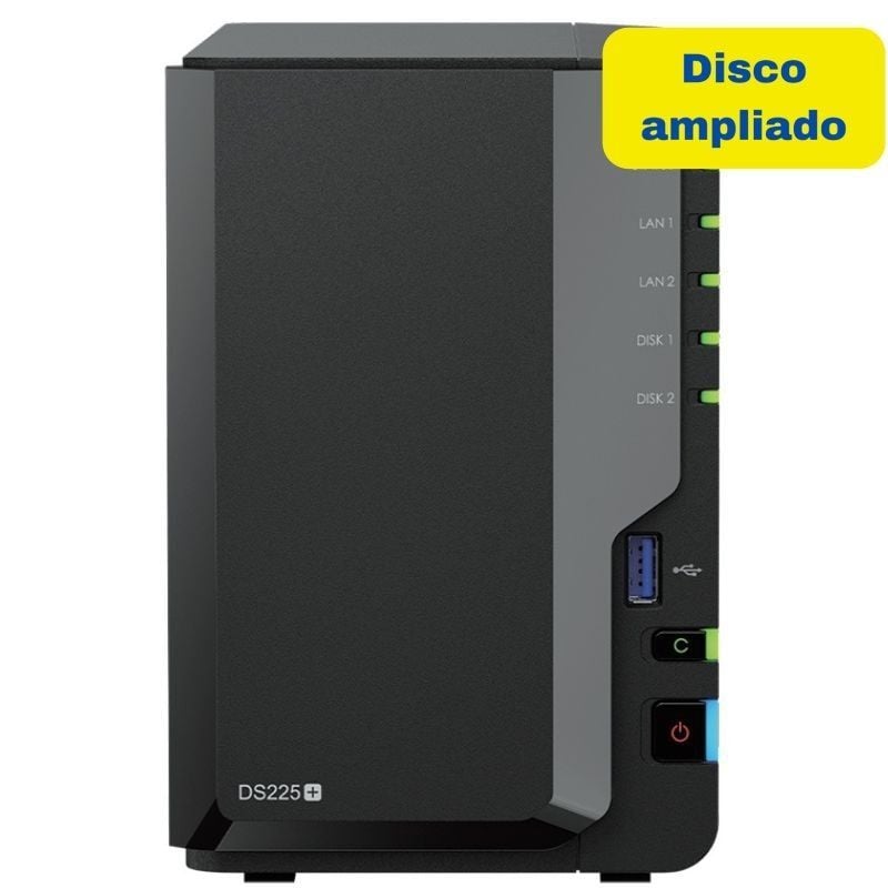 Synology Diskstation Ds225+ NAS / 2 Compartimentos 3,5"- 2,5" / 2GB DDR4 / 8TB / Formato de Torre