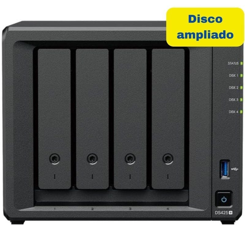 Synology Diskstation Ds425+ NAS / 4 Compartimentos 3,5"- 2,5" / 2GB DDR4 / 8TB / Formato de Torre