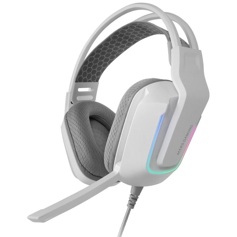 Auricular para Jogos Mars com Microfone Mars Gaming Mh-strike / Jack 3.5 / USB / Branco