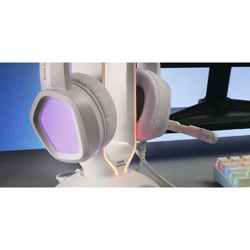 Auricular para Jogos Mars com Microfone Mars Gaming MH320 / Jack 3.5 / Branco