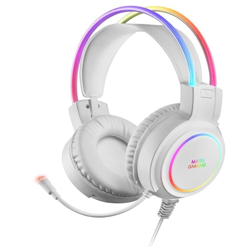 Mars Gaming Headset com Microfone MHRGB / Jack 3.5 / Branco