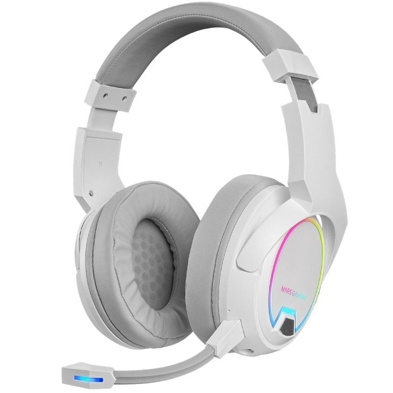 Auscultadores sem Fios para Jogos com Microfone Mars Gaming MHW100 / Jack 3.5 / Branco