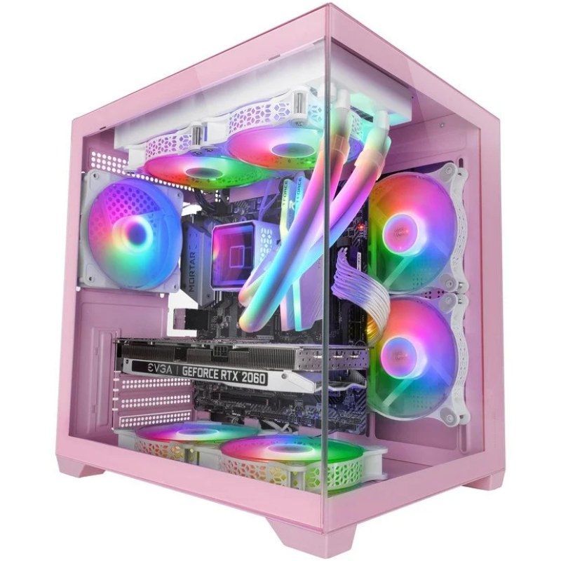 Caixa Mini Torre para Jogos Mars Gaming Mc-view2 / Rosa