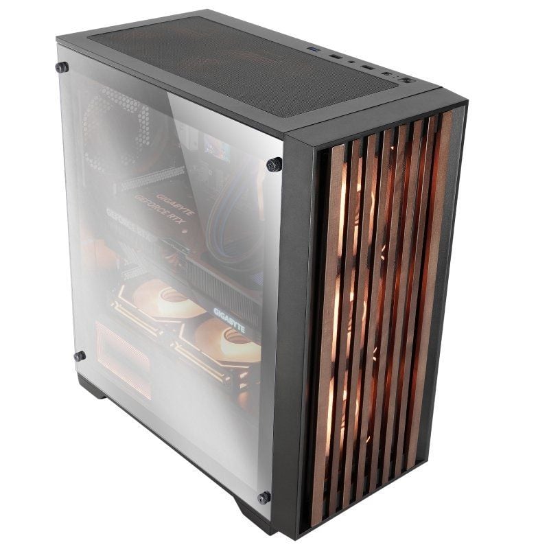 Mala para Jogos Mars Gaming Mc-wood Semi-tower / Vidro Cromado