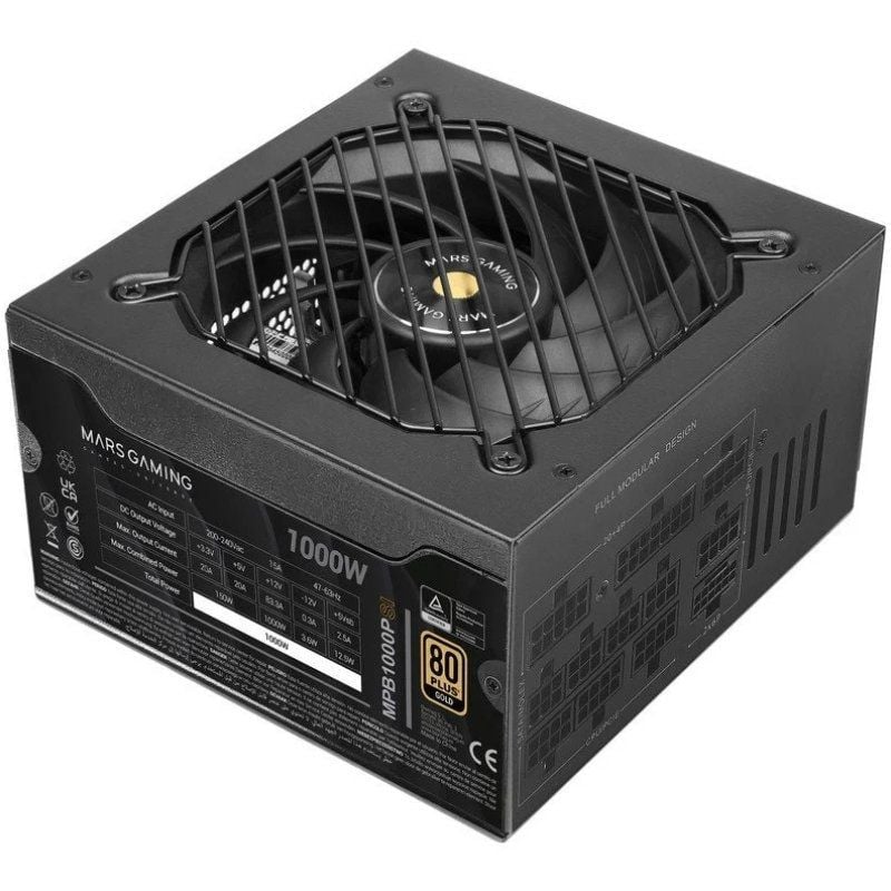 Fonte de Alimentação Mars Gaming MPB1000PSI / 1000W / Ventoinha de 14cm / 80 Plus Gold