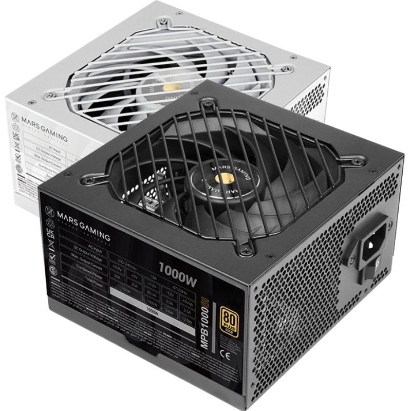Fonte de Alimentação Mars Gaming MPB1000SI / 1000W / Ventoinha de 14cm / 80 Plus Gold