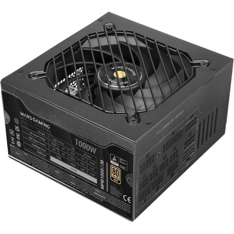Fonte de Alimentação Mars Gaming MPB1000SIM / 1000W / Ventoinha de 14cm / 80 Plus Gold