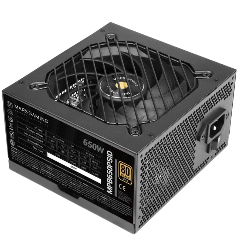 Fonte de Alimentação Mars Gaming MPB650PSID / 650 W / Ventilador de 12 Cm / 80 Plus Gold
