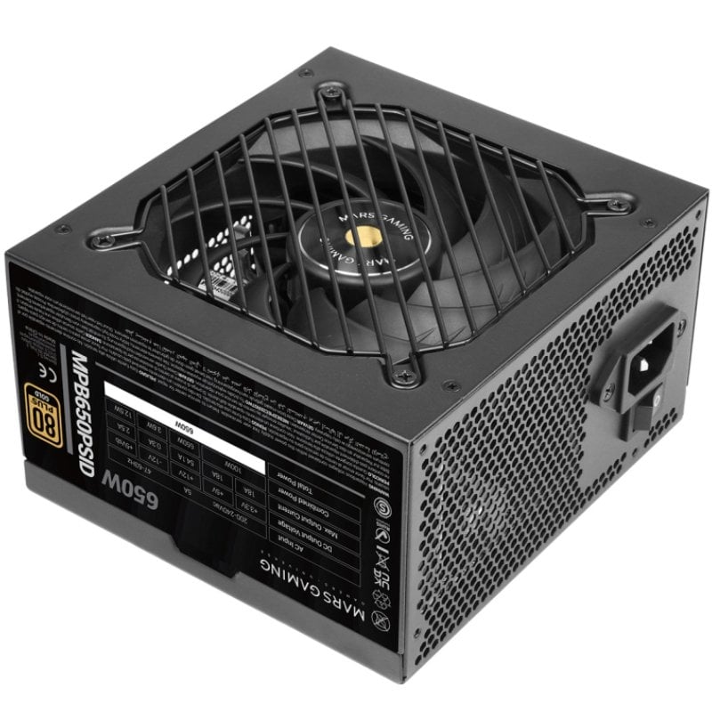 Fonte de Alimentação Mars Gaming MPB650PSID / 650 W / Ventilador de 12 Cm / 80 Plus Gold