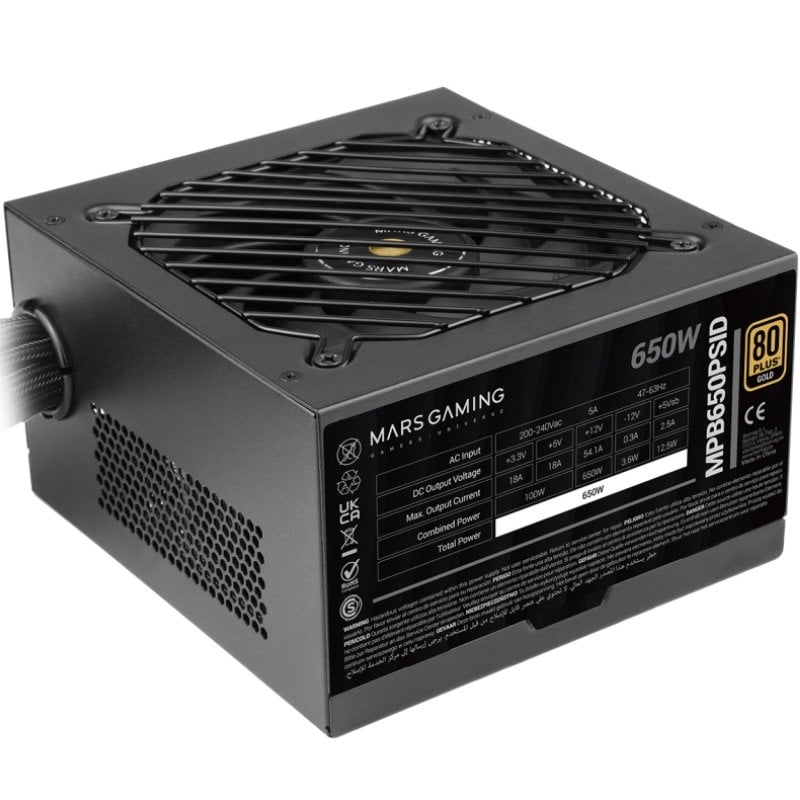 Fonte de Alimentação Mars Gaming MPB650PSID / 650 W / Ventilador de 12 Cm / 80 Plus Gold