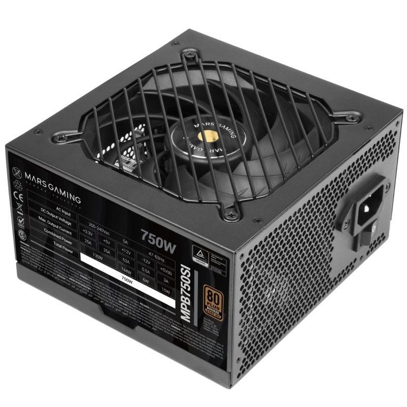 Fonte de Alimentação Mars Gaming MPB750SI / 750W / Ventilador de 12cm / 80 Plus Bronze