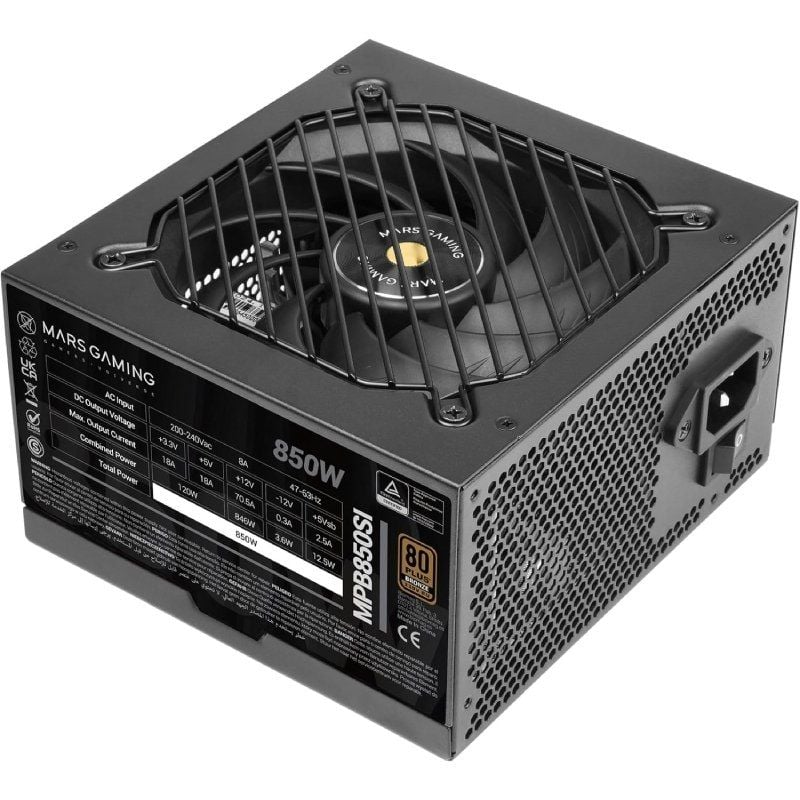Fonte de Alimentação Mars Gaming MPB850SI / 850W / Ventilador de 12cm / 80 Plus Bronze