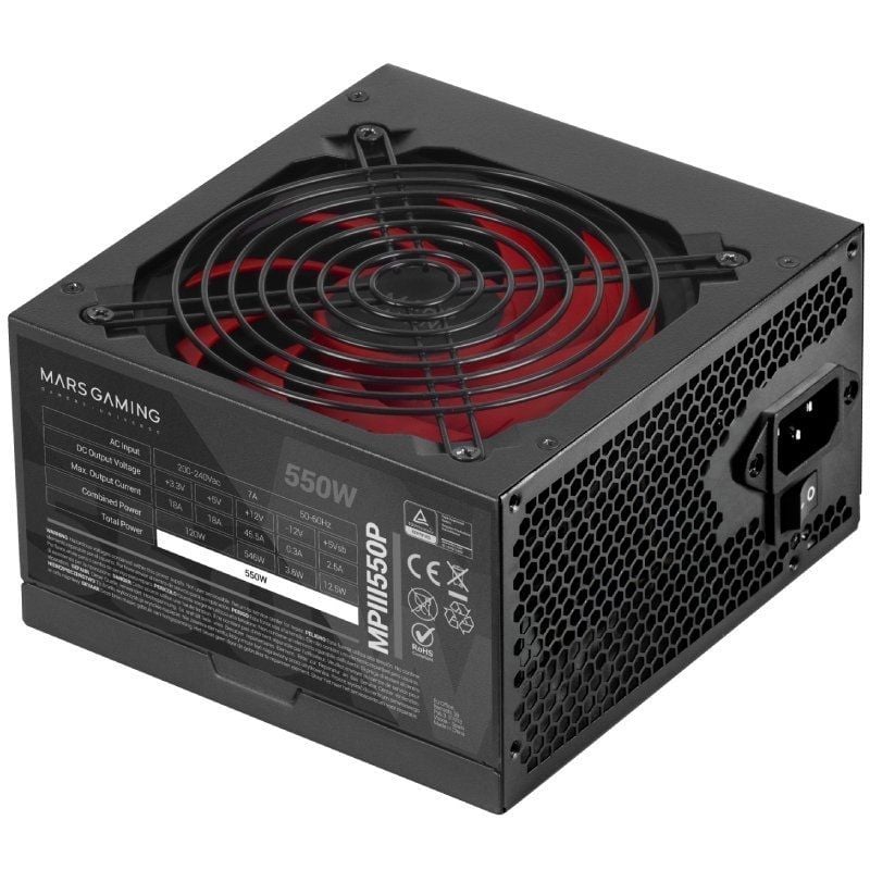 Fonte de Alimentação Mars Gaming MPIII550P / 550W / Ventilador de 12cm