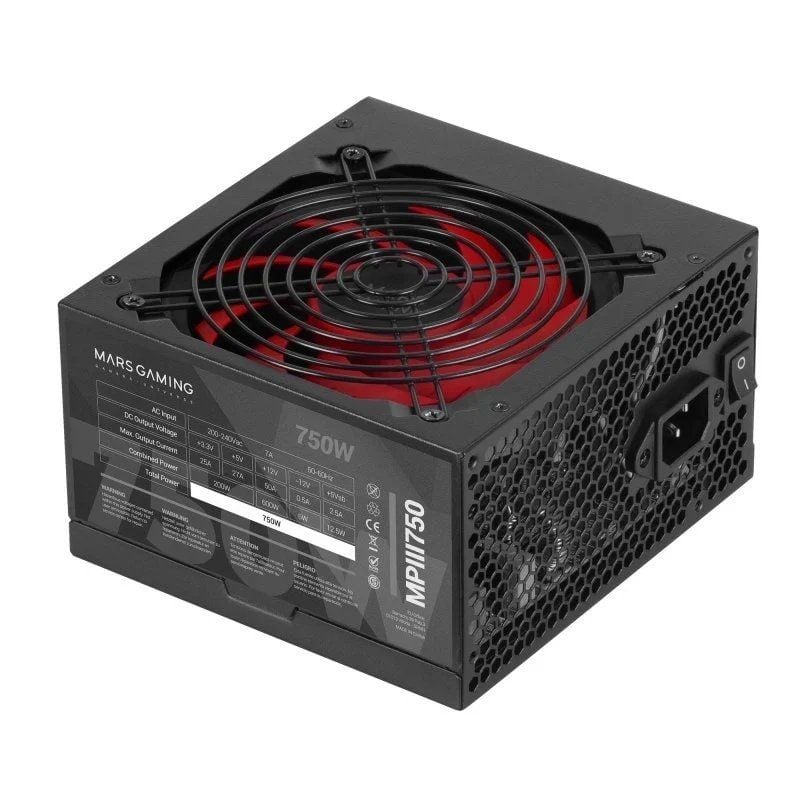 Fonte de Alimentação Mars Gaming MPIII750 / 750W / Ventoinha de 12cm