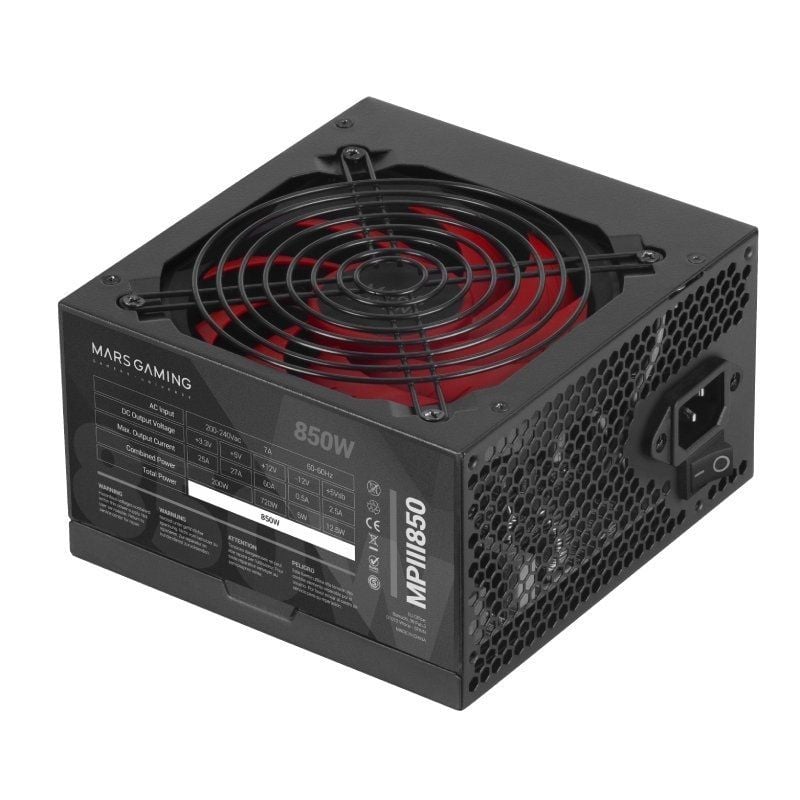 Fonte de Alimentação Mars Gaming MPIII850 / 850W / Ventilador de 12cm