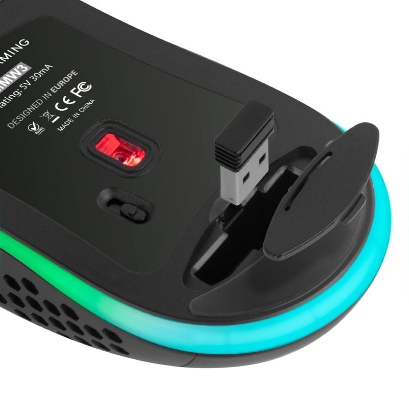 Rato sem Fios para Jogos Mars Gaming MMW3 / Bateria Recarregável / Até 3200 DPI