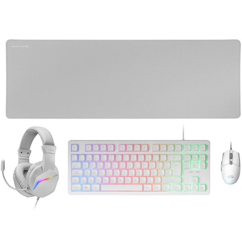 Mars Gaming Gaming Pack Mcp-rgb3w / Teclado RGB + Rato Ótico + Tapete de Rato XXL + Auscultadores