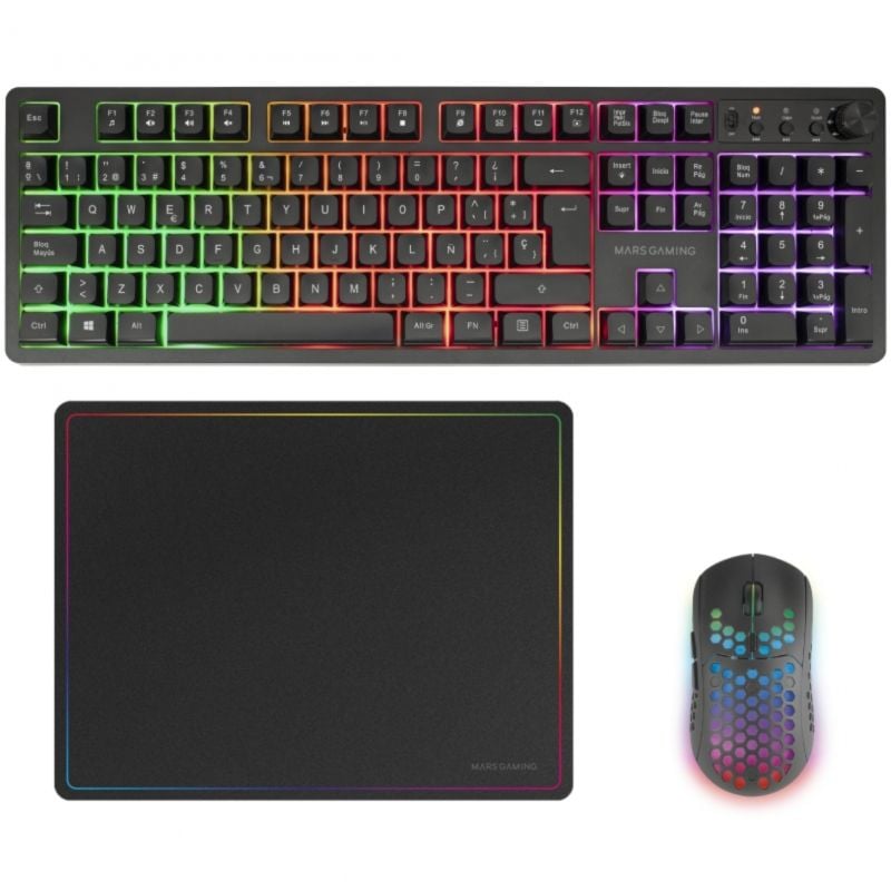 Mars Gaming MCPWX Gaming Pack / Teclado sem Fios + Rato sem Fios + Tapete de Rato