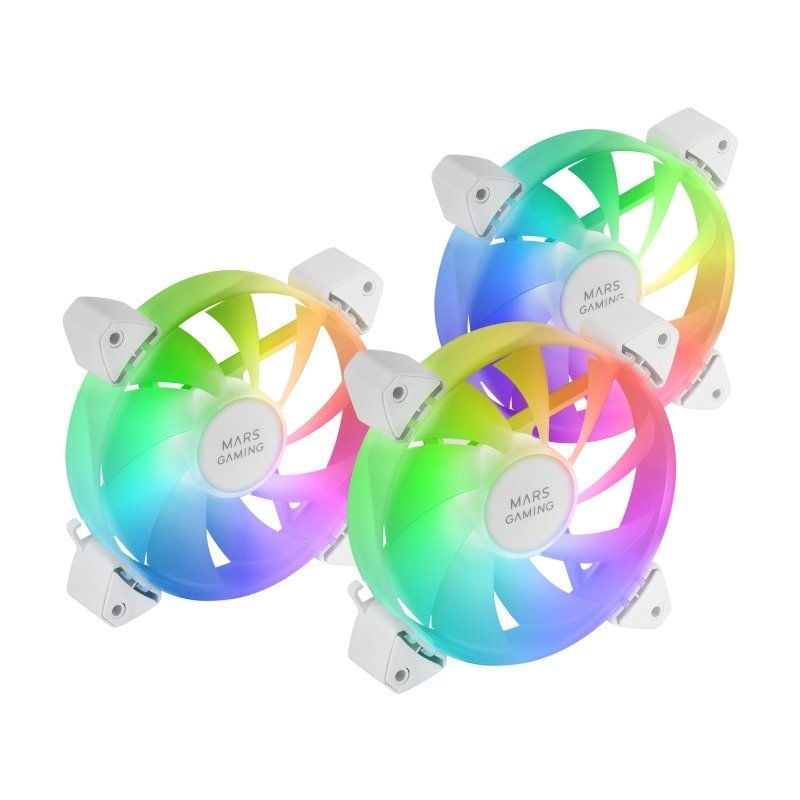 Pack 3 Ventoinhas Mars Gaming Mf-3a / 12cm / ARGB / Branco