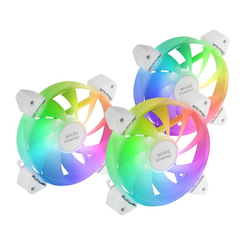Pack 3 Ventoinhas Mars Gaming Mf-3a / 12cm / ARGB / Branco