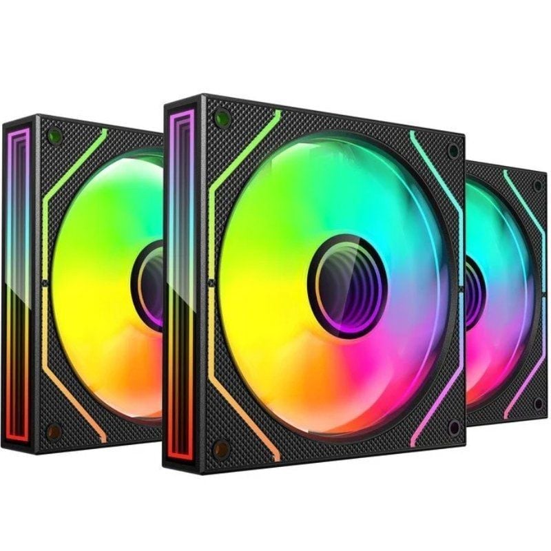 Pack 3 Ventoinhas Mars Gaming Mf-3dprokit / 12cm + HUB + Controlo Remoto / ARGB