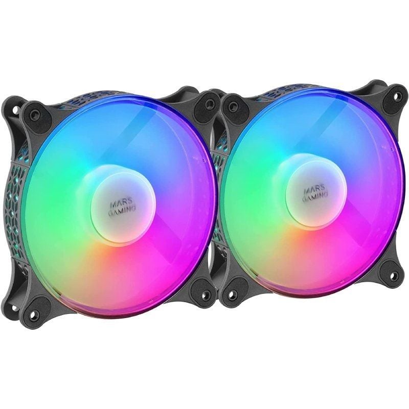 Pack 2 Ventoinhas Mars Gaming MFDUO / 12cm / FRGB