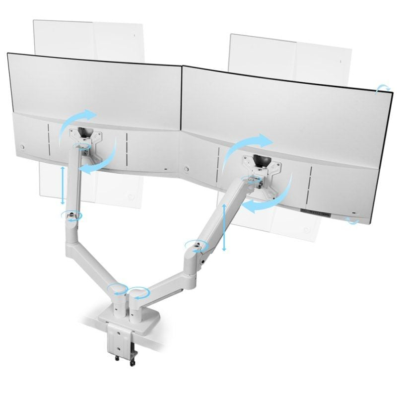 Mars Gaming Marm-pro2 Suporte de Mesa para 2 Monitores / Giratório / Inclinado / Rotativo / Até 10kg