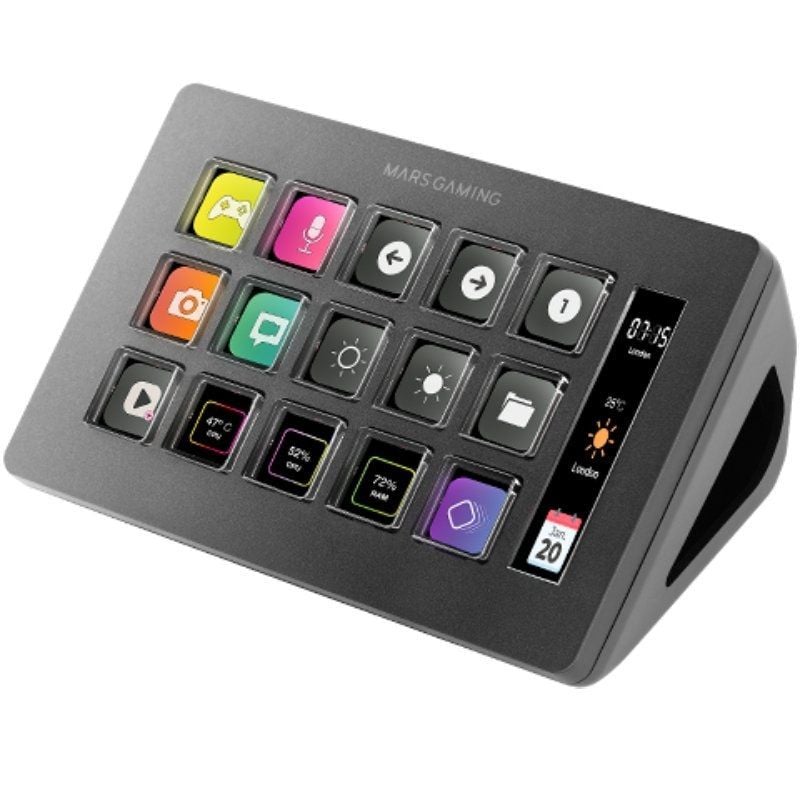 Stream Deck Slim Mars Gaming Msd-one / 15 Teclas LCD / Preto
