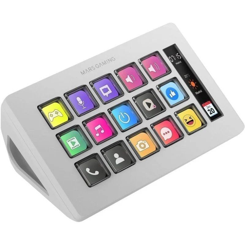 Stream Deck Slim Mars Gaming Msd-one / 15 Teclas LCD / Branco