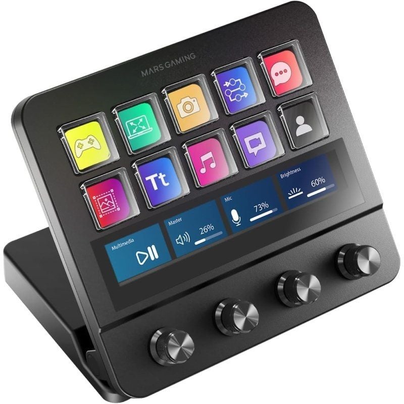Mars Gaming Stream Deck Msd-pro / 10 Teclas LCD + 4 Botões Personalizáveis / Preto