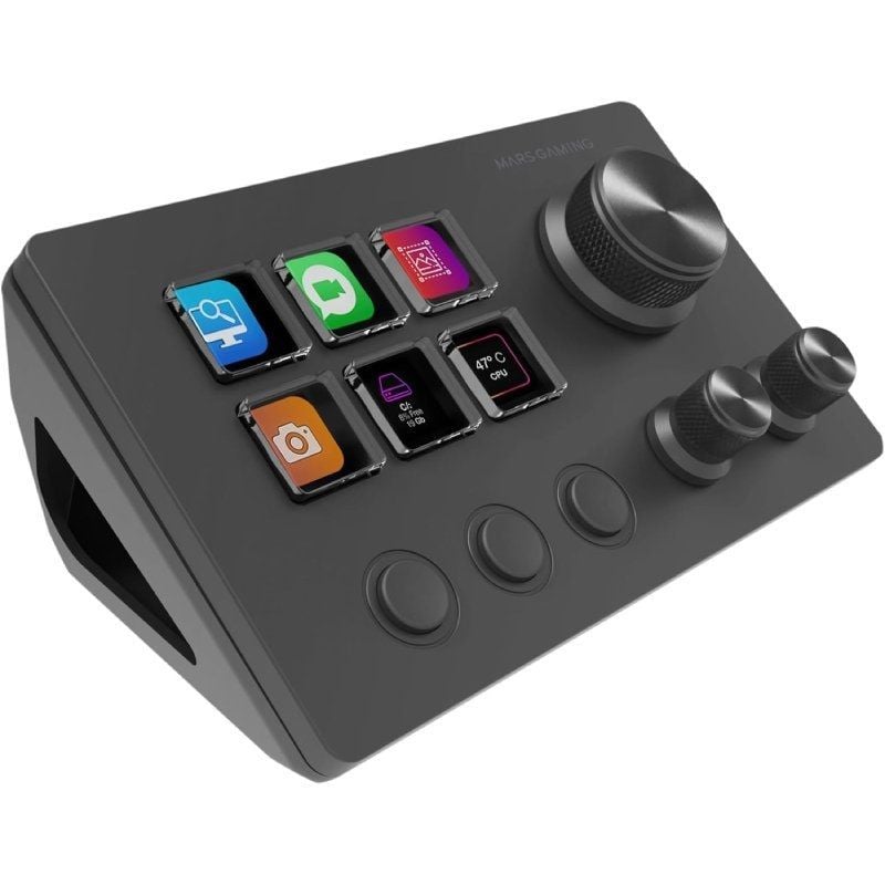 Mars Gaming Deck Controller Msd-two / 6 Teclas LCD / 3 Rodas / 3 Botões / Preto