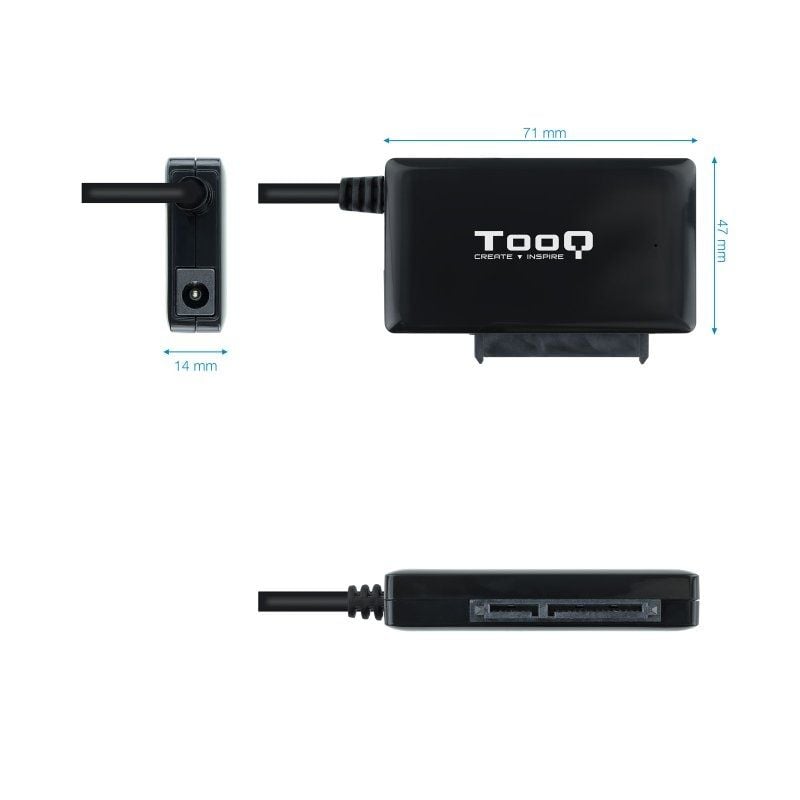 Tooq Tqhda-01a Adaptador de Unidade de Disco Rígido de 2,5" / 3,5" / USB 3.0 Macho - SATA