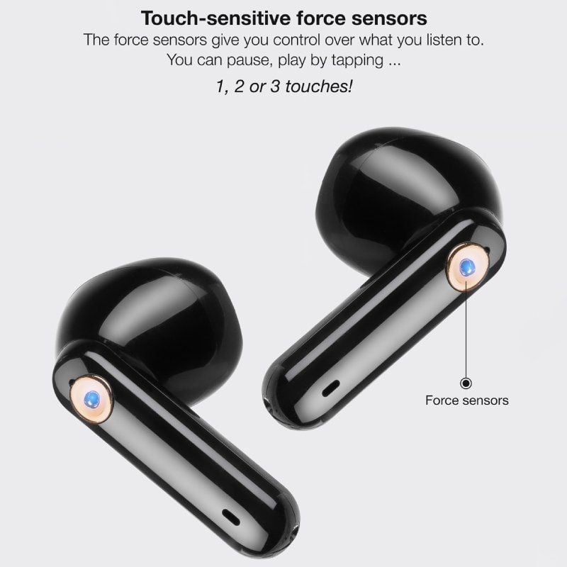 Auscultadores Tooq Snail Bluetooth Tqbwh-0060g com Estojo de Carregamento / 4h de Autonomia / Cinze…