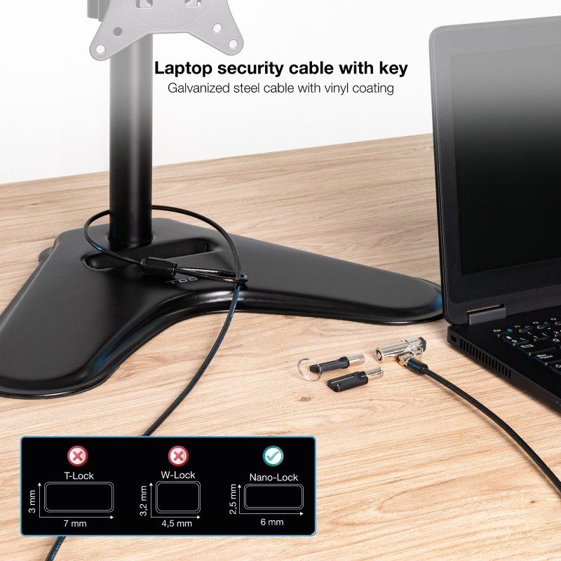 Cabo de Segurança para Computador Portátil NANO Tooq Tqclkc0045-g / 1,5m