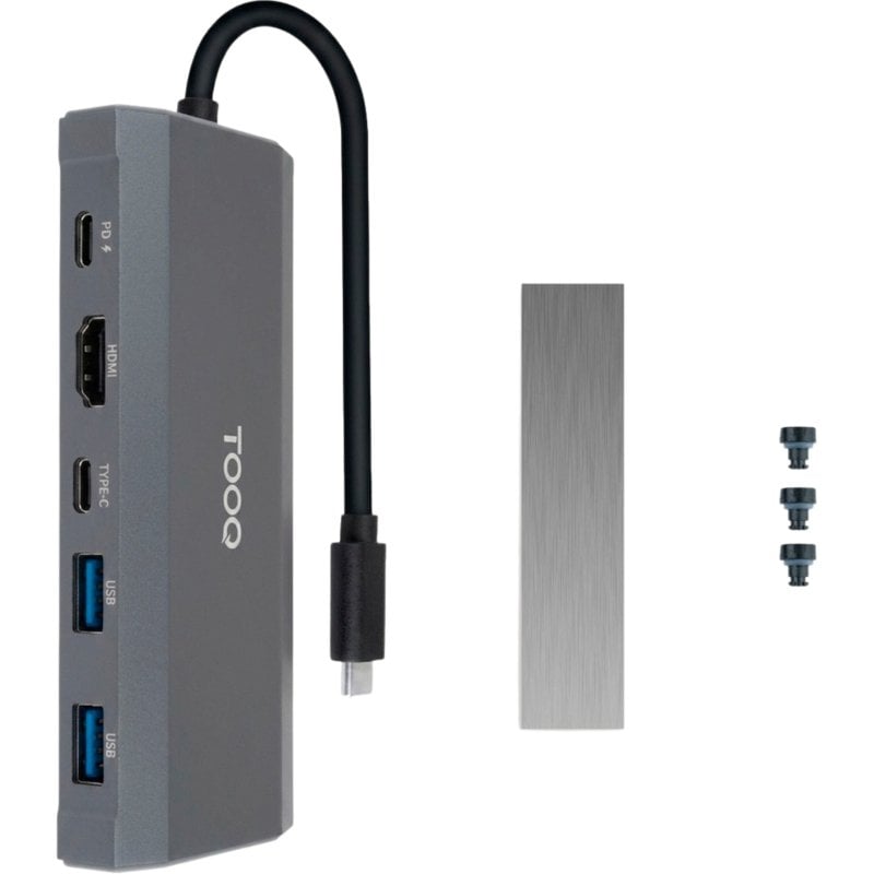 Docking USB Tipo C Tooq Tqe-2241g / Ranhura para SSD M.2 / 1xhdmi / 2xusb / 1xusb Tipo C / 1xleitor…