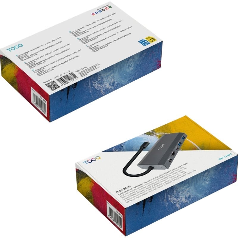 Docking USB Tipo C Tooq Tqe-2241g / Ranhura para SSD M.2 / 1xhdmi / 2xusb / 1xusb Tipo C / 1xleitor…